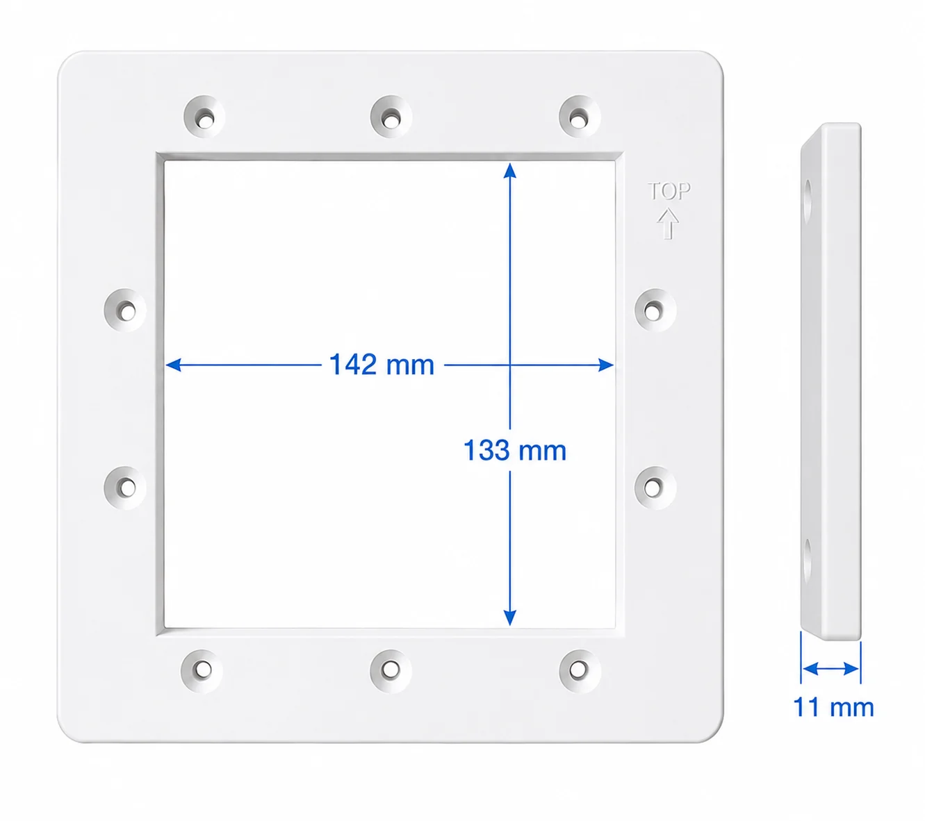 Rozměr skimmeru 142 × 133 mm